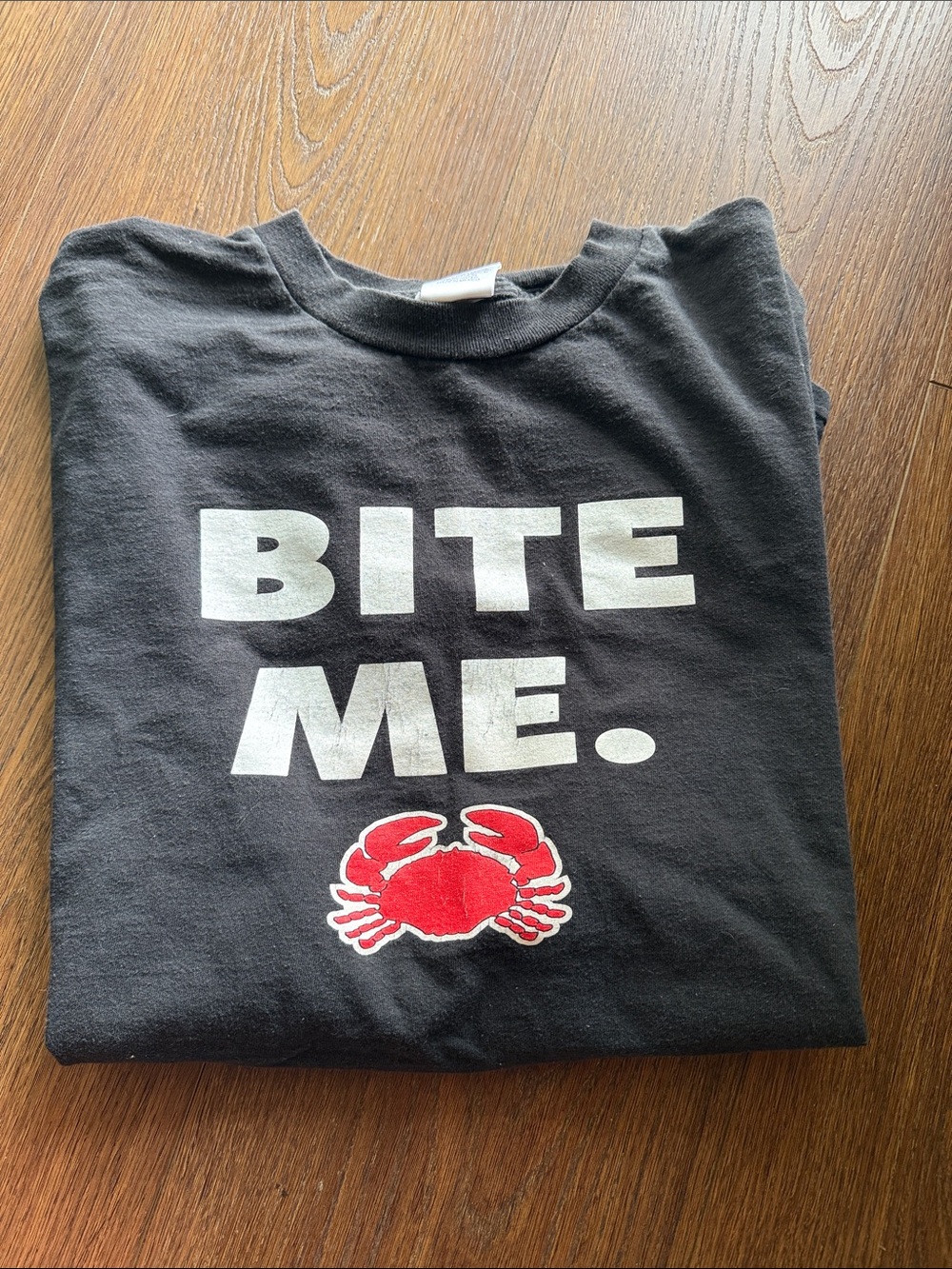 Men's Black Graphic Tee - BITE ME. Crab Print